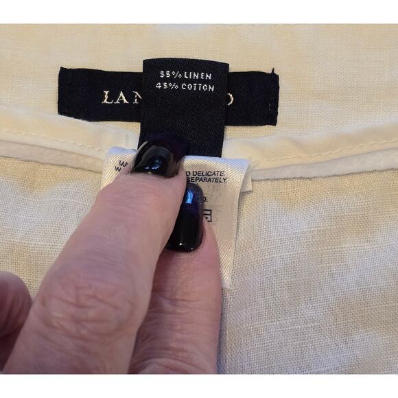 Lands End Shorts Womens Size 4 White Linen/Cotton Blend Summer Beach Vacation - Picture 4 of 10